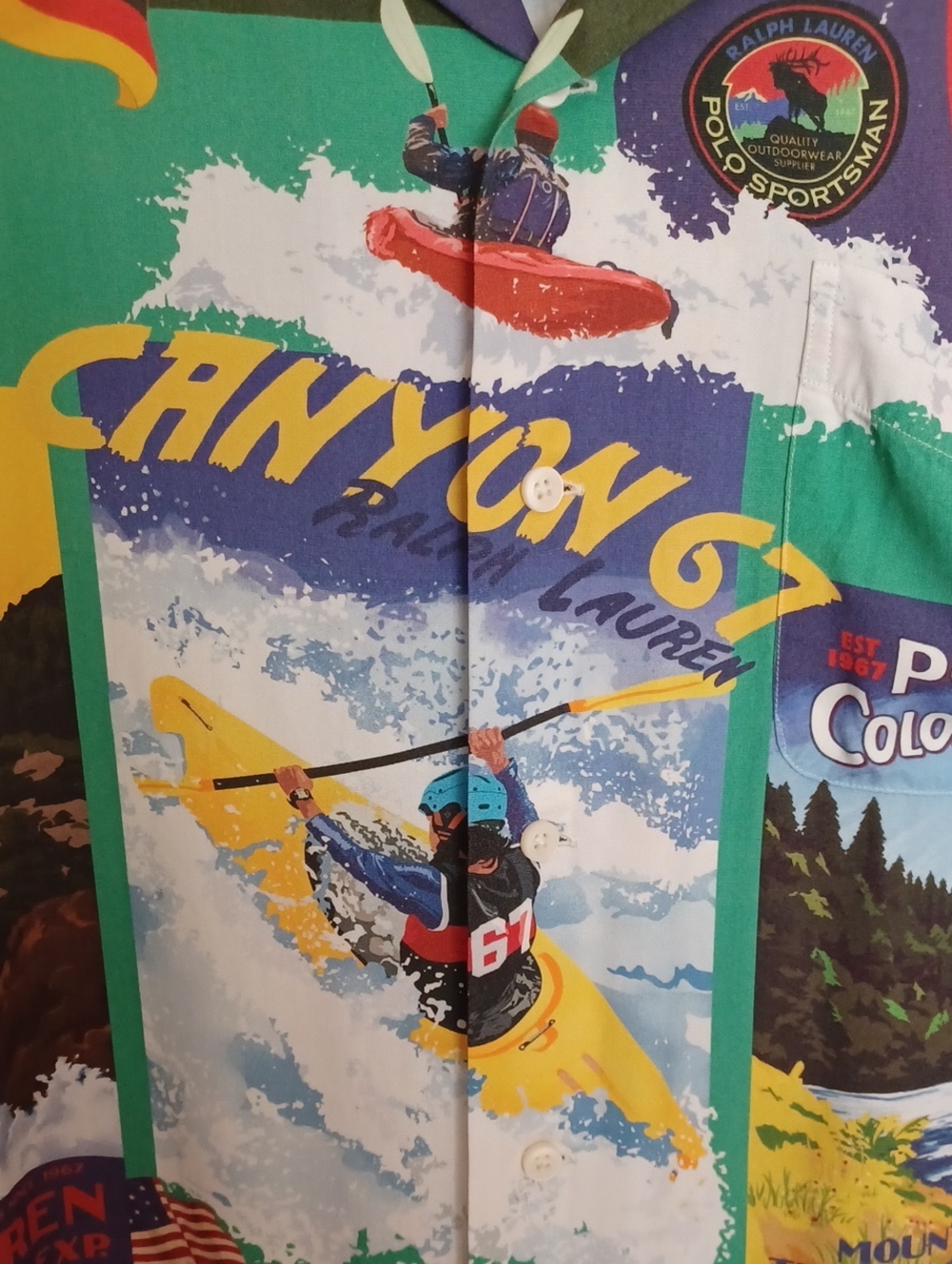 Polo Ralph Lauren Sportsman Kayak Expedition Camp Shirt Stadium XL Retro Pony - Picture 7 of 16